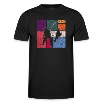 Angling - Men's Functional T-Shirt - black - Front - AI Model Male 178 dark (178cm)