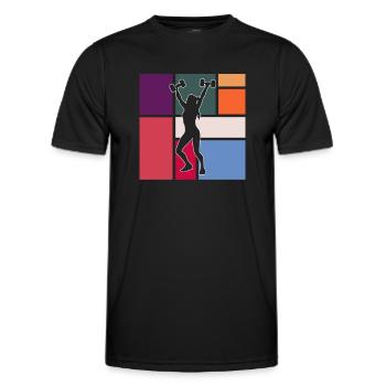 fitness - Men's Functional T-Shirt - black - Front - AI Model Male 178 dark (178cm)