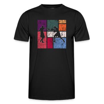 Boxen - Männer Funktions-T-Shirt - Schwarz - Vorne - AI Model Male 178 dark (178cm)