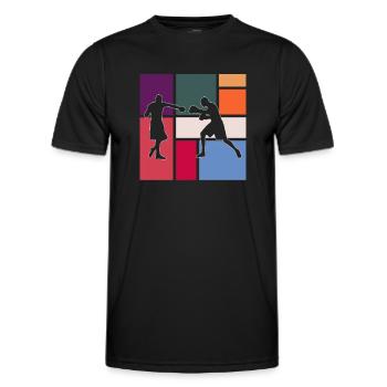 Boxen - Männer Funktions-T-Shirt - Schwarz - Vorne - AI Model Male 178 dark (178cm)