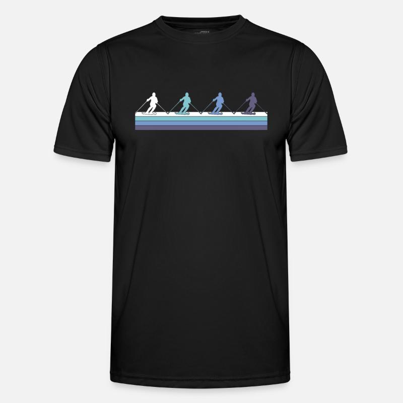 Ski - Männer Funktions-T-Shirt - Schwarz