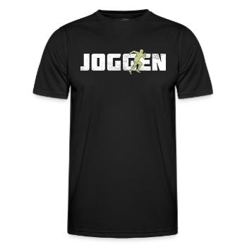 Joggen - Männer Funktions-T-Shirt - Schwarz - Vorne - AI Model Male 178 dark (178cm)
