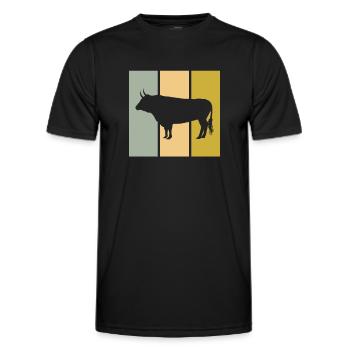 Stier - Männer Funktions-T-Shirt - Schwarz - Vorne - AI Model Male 178 dark (178cm)