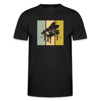 Klavier - Männer Funktions-T-Shirt - Schwarz - Vorne - AI Model Male 178 dark (178cm)