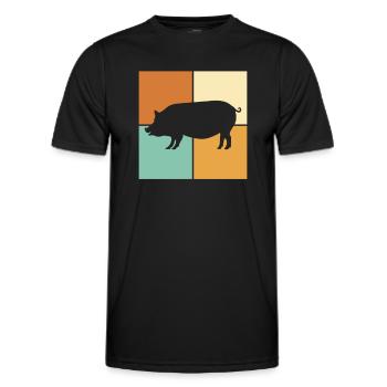 Cochon - T-shirt sport Homme - noir - Devant - AI Model Male 178 dark (178cm)