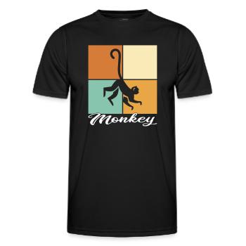 Affe - Männer Funktions-T-Shirt - Schwarz - Vorne - AI Model Male 178 dark (178cm)