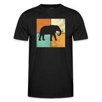 Elefant - Männer Funktions-T-Shirt - Schwarz - Vorne - AI Model Male 178 dark (178cm)