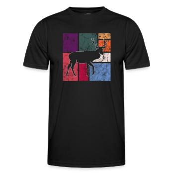 Cerf - T-shirt sport Homme - noir - Devant - AI Model Male 178 dark (178cm)