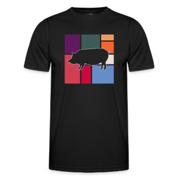 Cochon - T-shirt sport Homme - noir - Devant - AI Model Male 178 dark (178cm)