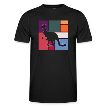 Kangourou - T-shirt sport Homme - noir - Devant - AI Model Male 178 dark (178cm)