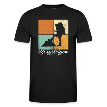 Bergsteigen - Männer Funktions-T-Shirt - Schwarz - Vorne - AI Model Male 178 dark (178cm)