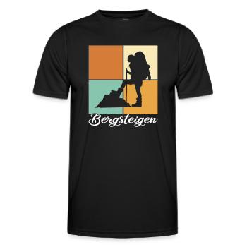 Bergsteigen - Männer Funktions-T-Shirt - Schwarz - Vorne - AI Model Male 178 dark (178cm)