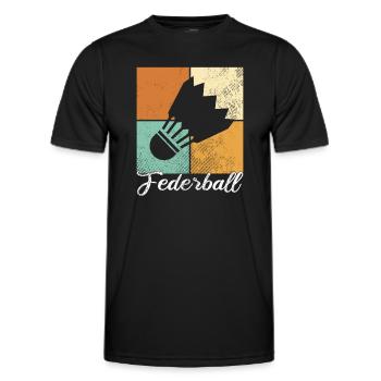Federball - Männer Funktions-T-Shirt - Schwarz - Vorne - AI Model Male 178 dark (178cm)