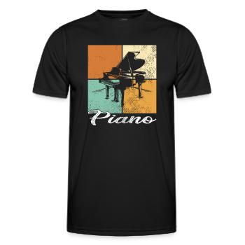 Klavier - Männer Funktions-T-Shirt - Schwarz - Vorne - AI Model Male 178 dark (178cm)