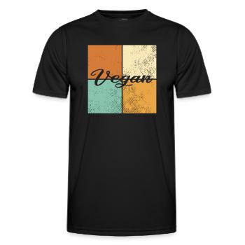 Vegan - Männer Funktions-T-Shirt - Schwarz - Vorne - AI Model Male 178 dark (178cm)