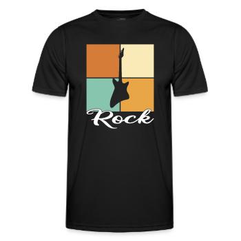 Rock - Männer Funktions-T-Shirt - Schwarz - Vorne - AI Model Male 178 dark (178cm)