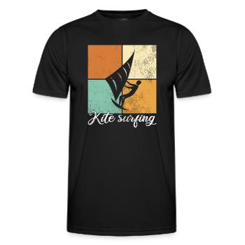 Kite surfing - Men's Functional T-Shirt - black - Front - AI Model Male 178 dark (178cm)