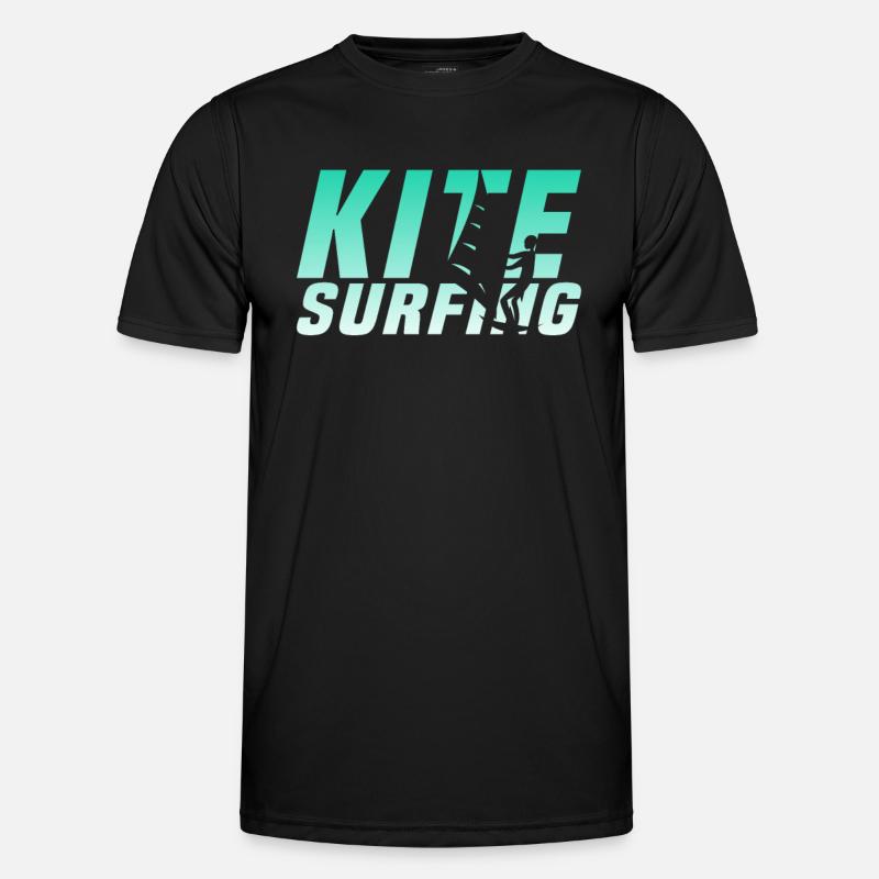 Kite Surfing - Männer Funktions-T-Shirt - Schwarz
