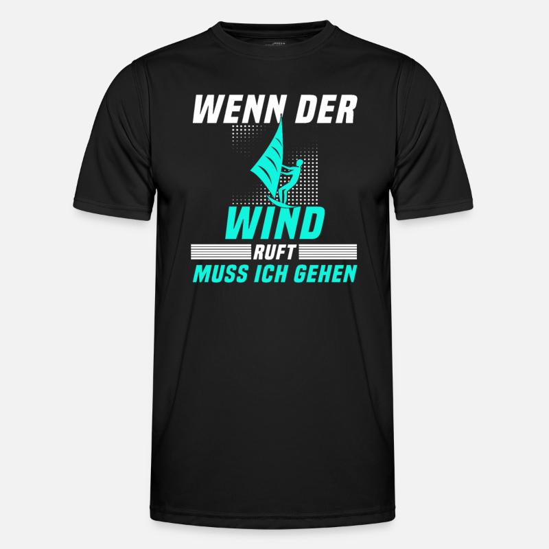 Kite surfen Spruch - Männer Funktions-T-Shirt - Schwarz
