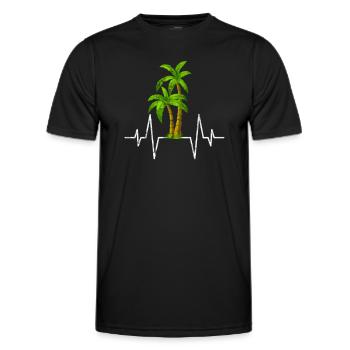 Palm heartbeat - Men's Functional T-Shirt - black - Front - AI Model Male 178 dark (178cm)