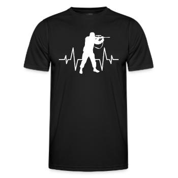Soldat Herzschlag - Männer Funktions-T-Shirt - Schwarz - Vorne - AI Model Male 178 dark (178cm)
