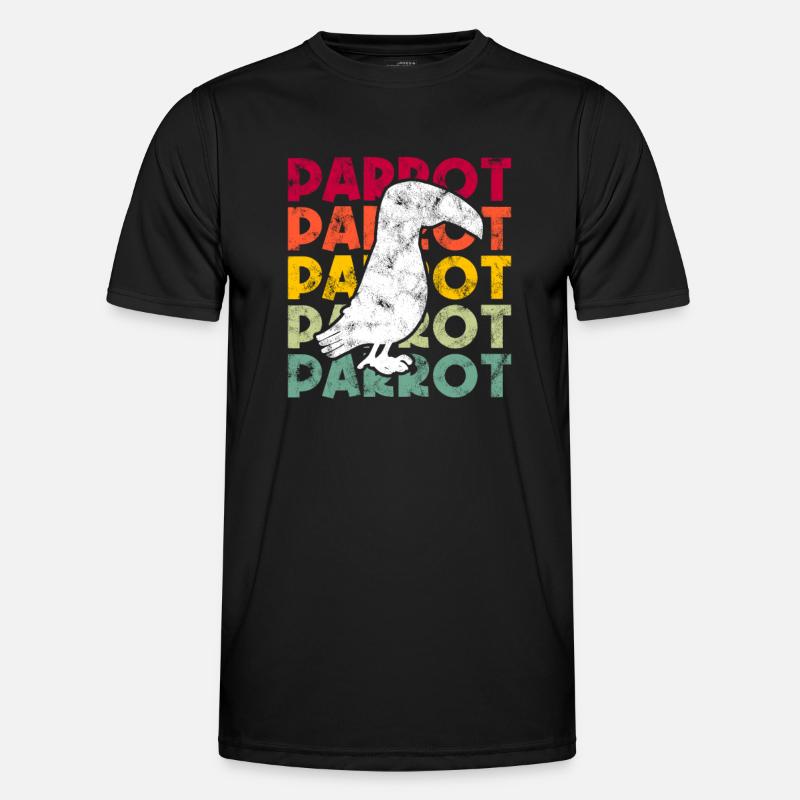 Papagei Retro - Männer Funktions-T-Shirt - Schwarz