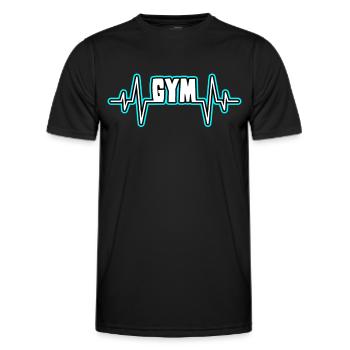 gym gym heartbeat - Men's Functional T-Shirt - black - Front - AI Model Male 178 dark (178cm)