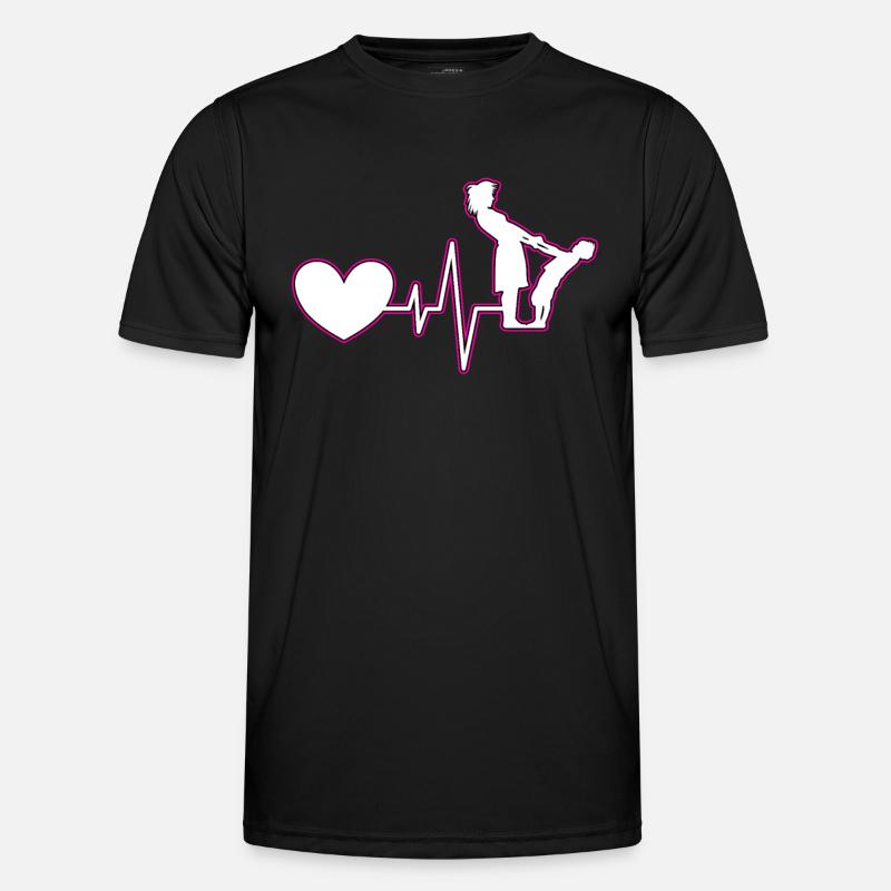 Mutter Kind Herzschlag - Männer Funktions-T-Shirt - Schwarz