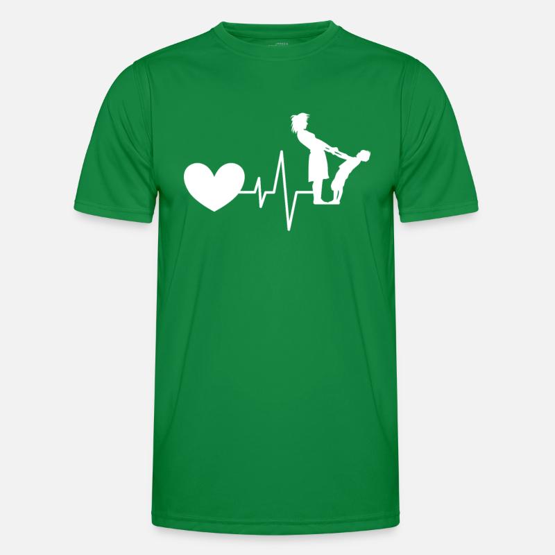 Mutter Kind Herzschlag Männer Funktions-T-Shirt