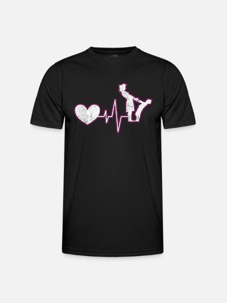 Mutter Kind Herzschlag - Männer Funktions-T-Shirt - Schwarz