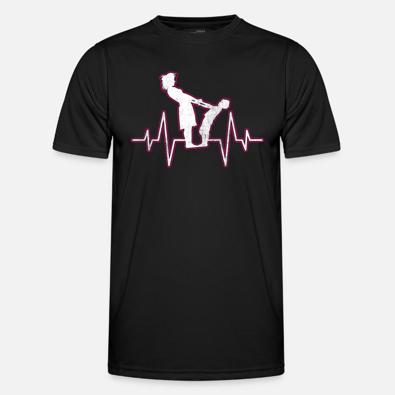 Mutter Kind Herzschlag - Männer Funktions-T-Shirt - Schwarz