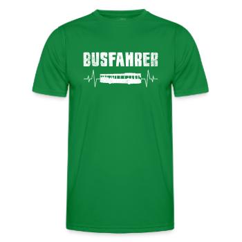 Bus Herzschlag - Männer Funktions-T-Shirt - Kelly Green - Vorne - AI Model Male 178 dark (178cm)