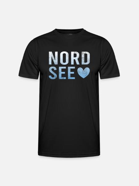Nordsee - Männer Funktions-T-Shirt - Schwarz