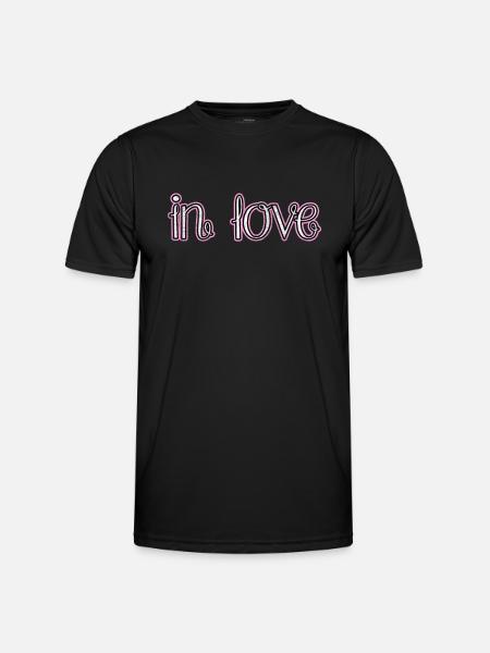 Verliebt - Männer Funktions-T-Shirt - Schwarz