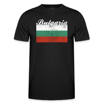 Pavillon : Bulgarie Bulgarie - T-shirt sport Homme - noir - Devant - AI Model Male 178 dark (178cm)