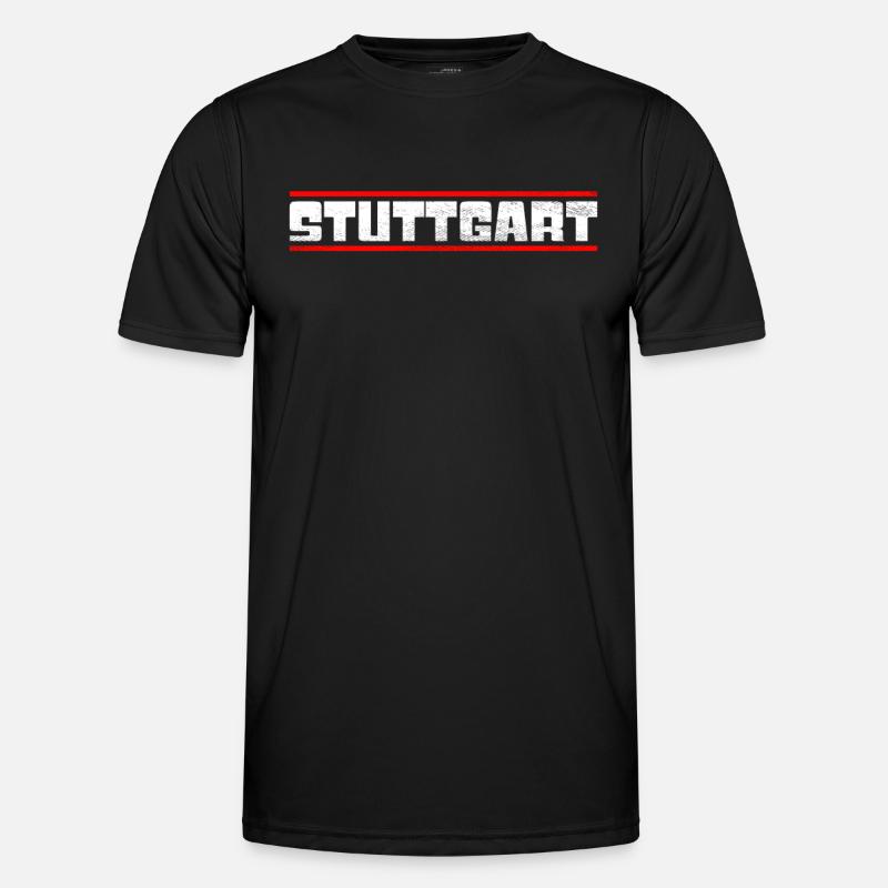 Stuttgart - Männer Funktions-T-Shirt - Schwarz