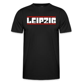 Leipzig - Männer Funktions-T-Shirt - Schwarz - Vorne - AI Model Male 178 dark (178cm)