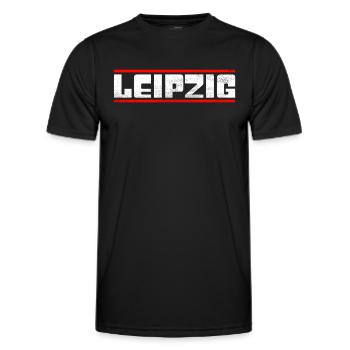 Leipzig - Männer Funktions-T-Shirt - Schwarz - Vorne - AI Model Male 178 dark (178cm)