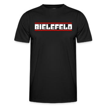 Bielefeld - Männer Funktions-T-Shirt - Schwarz - Vorne - AI Model Male 178 dark (178cm)