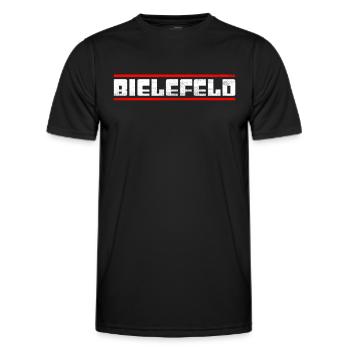 Bielefeld - Männer Funktions-T-Shirt - Schwarz - Vorne - AI Model Male 178 dark (178cm)