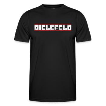 Bielefeld - Männer Funktions-T-Shirt - Schwarz - Vorne - AI Model Male 178 dark (178cm)