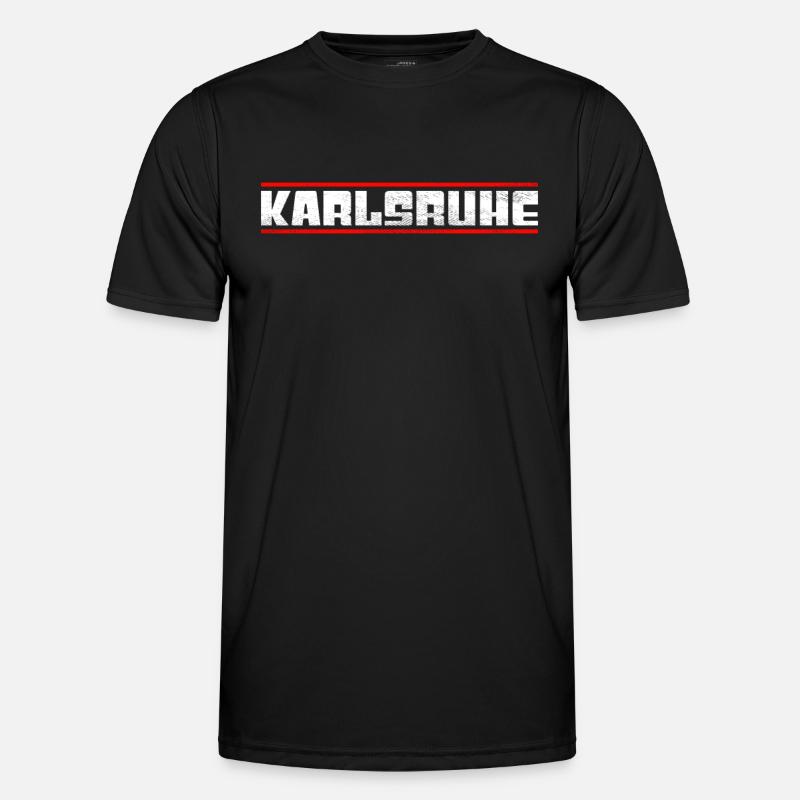 Karlsruhe - Männer Funktions-T-Shirt - Schwarz