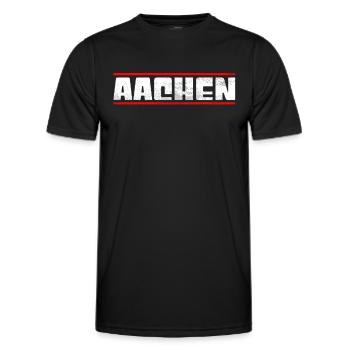 Aachen - Men's Functional T-Shirt - black - Front - AI Model Male 178 dark (178cm)