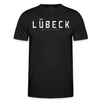 Lübeck Ma ville - T-shirt sport Homme - noir - Devant - AI Model Male 178 dark (178cm)