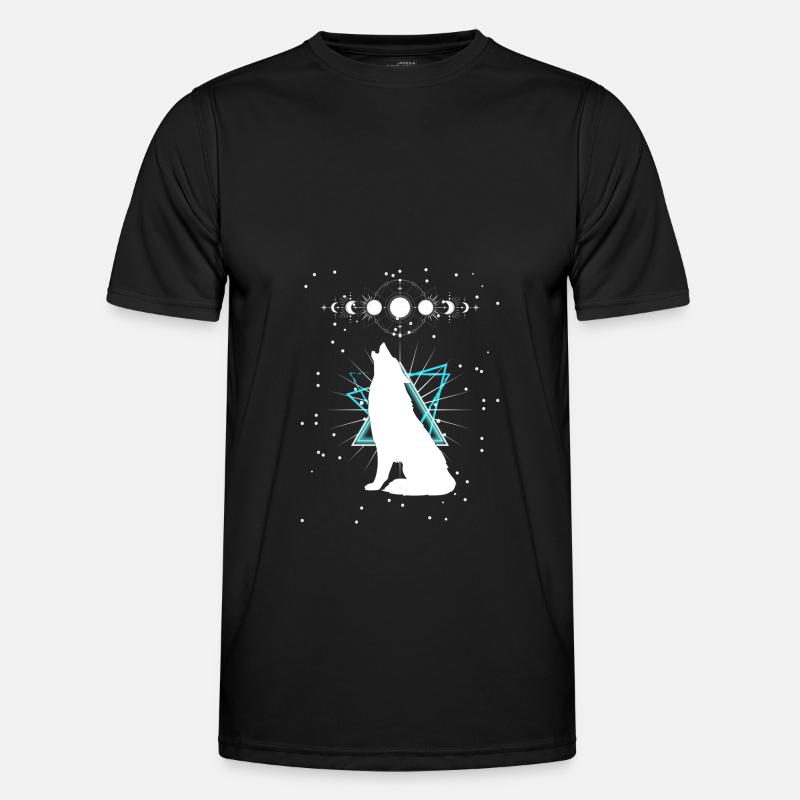 Sternen Wolf - Männer Funktions-T-Shirt - Schwarz