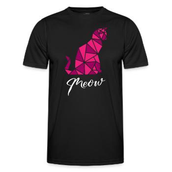 Cats Geometric - Männer Funktions-T-Shirt - Schwarz - Vorne - AI Model Male 178 dark (178cm)