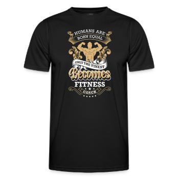 Fitnesstrainer Bankdrücken Training - Männer Funktions-T-Shirt - Schwarz - Vorne - AI Model Male 178 dark (178cm)