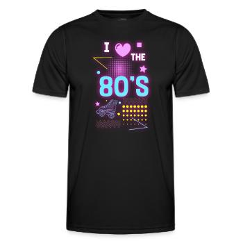 Leuchtfarben Cool Nostalgie Party - Männer Funktions-T-Shirt - Schwarz - Vorne - AI Model Male 178 dark (178cm)