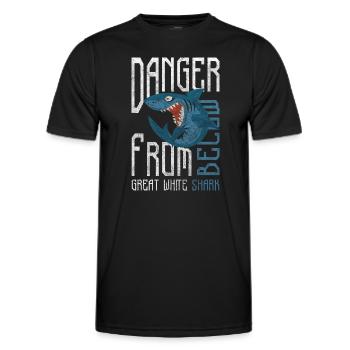 Shark Animal Diver Predator - Men's Functional T-Shirt - black - Front - AI Model Male 178 dark (178cm)