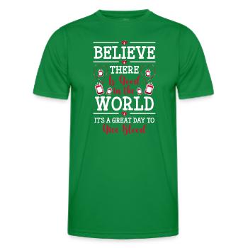 Blood Donation Help Rescuer - Men's Functional T-Shirt - kelly green - Front - AI Model Male 178 dark (178cm)